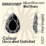 施華洛世奇 Pear-shaped 花式石 (4327) 40x27mm - Colour (Uncoated) With Platinum Foiling