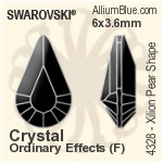Swarovski XILION Pear Shape Fancy Stone (4328) 6x3.6mm - Crystal Effect With Platinum Foiling