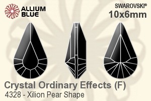 Swarovski XILION Pear Shape Fancy Stone (4328) 10x6mm - Crystal Effect With Platinum Foiling
