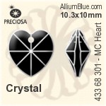 Preciosa MC Heart Pendant (433 68 301) 10.3x10mm - Clear Crystal