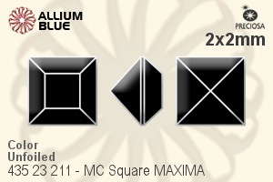 Preciosa MC Square MAXIMA Fancy Stone (435 23 211) 2x2mm - Color Unfoiled - Click Image to Close