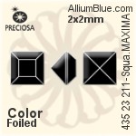 寶仕奧莎 機切正方形 MAXIMA 美飾瑪 花式石 (435 23 211) 2x2mm - 白色（鍍膜） DURA™耐用金屬箔底
