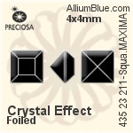Preciosa MC Square MAXIMA Fancy Stone (435 23 211) 1.5x1.5mm - Clear Crystal With Dura™ Foiling