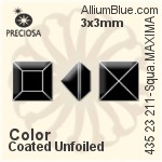 Preciosa MC Square MAXIMA Fancy Stone (435 23 211) 1.5x1.5mm - Color With Dura™ Foiling