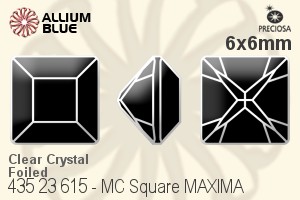 PRECIOSA Square MXM 6x6 crystal DF