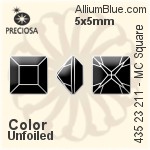 Preciosa MC Square MAXIMA Fancy Stone (435 23 615) 5x5mm - Clear Crystal With Dura™ Foiling