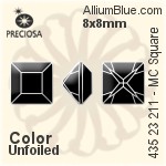 Preciosa MC Square MAXIMA Fancy Stone (435 23 615) 8x8mm - Color Unfoiled