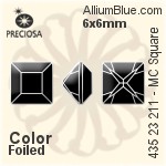 Preciosa MC Square MAXIMA Fancy Stone (435 23 615) 6x6mm - Color With Dura™ Foiling