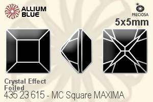 宝仕奥莎 机切正方形 MAXIMA 美饰玛 花式石 (435 23 615) 5x5mm - 白色（镀膜） DURA™耐用金屬箔底