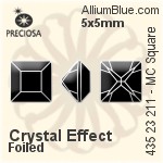 Preciosa MC Square MAXIMA Fancy Stone (435 23 615) 5x5mm - Color Unfoiled