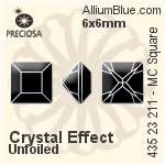 Preciosa MC Square MAXIMA Fancy Stone (435 23 615) 5x5mm - Crystal Effect With Dura™ Foiling