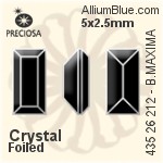 Preciosa MC Baguette MAXIMA Fancy Stone (435 26 212) 5x2.5mm - Clear Crystal With Dura™ Foiling