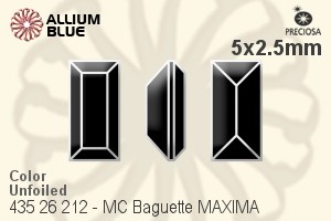 Preciosa プレシオサ MC マシーンカットBaguette MAXIMA マキシマ ファンシーストーン (435 26 212) 5x2.5mm - カラー 裏面にホイル無し - ウインドウを閉じる