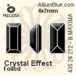 Preciosa MC Baguette MAXIMA Fancy Stone (435 26 212) 4x2mm - Crystal Effect With Dura™ Foiling