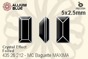 PRECIOSA Baguette MXM 5x2.5 crystal DF AB