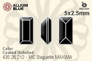 Preciosa MC Baguette MAXIMA Fancy Stone (435 26 212) 5x2.5mm - Color (Coated) Unfoiled - Click Image to Close