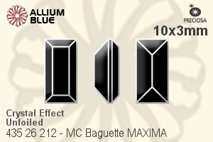 Preciosa MC Baguette MAXIMA Fancy Stone (435 26 212) 10x3mm - Crystal Effect Unfoiled - Click Image to Close