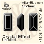 Preciosa MC Baguette MAXIMA Fancy Stone (435 26 212) 10x3mm - Crystal Effect Unfoiled