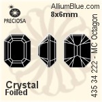Preciosa MC Octagon MAXIMA Fancy Stone (435 34 222) 8x6mm - Color Unfoiled