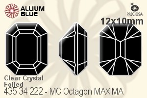 寶仕奧莎 機切Octagon MAXIMA 美飾瑪 花式石 (435 34 222) 12x10mm - 透明白色 DURA™耐用金屬箔底