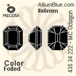 Preciosa MC Octagon MAXIMA Fancy Stone (435 34 222) 10x8mm - Color With Dura™ Foiling