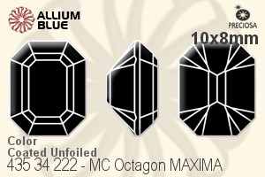 Preciosa MC Octagon MAXIMA Fancy Stone (435 34 222) 10x8mm - Color (Coated) Unfoiled