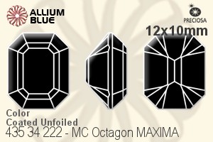 寶仕奧莎 機切Octagon MAXIMA 美飾瑪 花式石 (435 34 222) 12x10mm - 顏色（塗層） 無水銀底