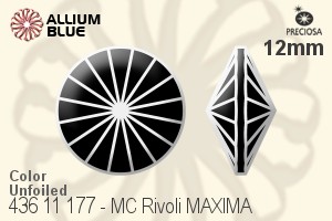 Preciosa プレシオサ MC マシーンカットリボリ MAXIMA マキシマ (436 11 177) 12mm - カラー 裏面にホイル無し