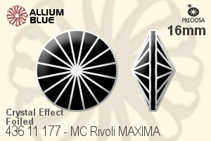 Preciosa MC Rivoli MAXIMA (436 11 177) 16mm - Crystal Effect With Dura™ Foiling - Click Image to Close