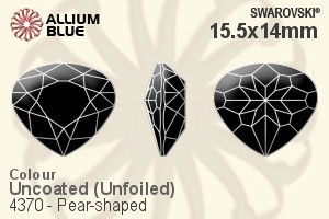 施華洛世奇 梨形 花式石 (4370) 15.5x14mm - 顏色 無水銀底