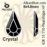 Preciosa プレシオサ MC マシーンカットPearshape Flat-Back Hot-Fix Stone (438 15 110) 8x4.8mm - クリスタル