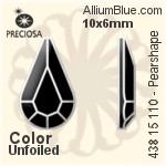 Preciosa MC Pearshape Flat-Back Stone (438 15 110) 10x6mm - Clear Crystal With Dura™ Foiling