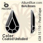 Preciosa MC Pearshape Flat-Back Stone (438 15 110) 10x6mm - Clear Crystal With Dura™ Foiling