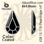 Preciosa プレシオサ MC マシーンカットPearshape Flat-Back Hot-Fix Stone (438 15 110) 8x4.8mm - カラー（コーティング）