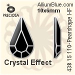 Preciosa MC Pearshape Flat-Back Hot-Fix Stone (438 15 110) 10x6mm - Clear Crystal