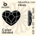 宝仕奥莎 机切心形 平底石 (438 18 301) 14mm - 透明白色 DURA™耐用金屬箔底