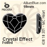 宝仕奥莎 机切心形 平底石 (438 18 301) 10mm - 透明白色 DURA™耐用金屬箔底