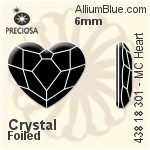Preciosa MC Heart Flat-Back Stone (438 18 301) 6mm - Clear Crystal With Dura™ Foiling