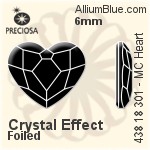 宝仕奥莎 机切心形 平底石 (438 18 301) 6mm - 透明白色 DURA™耐用金屬箔底