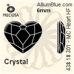 Preciosa プレシオサ MC マシーンカットHeart Flat-Back Hot-Fix Stone (438 18 301) 14mm - クリスタル