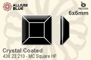 Preciosa MC Square Flat-Back Hot-Fix Stone (438 23 210) 6x6mm - Crystal Effect - Click Image to Close