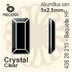 Preciosa MC Baquette Flat-Back Hot-Fix Stone (438 26 210) 4x2mm - Clear Crystal