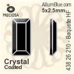 Preciosa プレシオサ MC マシーンカットBaquette Flat-Back Hot-Fix Stone (438 26 210) 5x2.5mm - クリスタル エフェクト