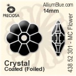 Preciosa MC Flower 301 Sew-on Stone (438 52 301) 12mm - Crystal (Coated) With Silver Foiling