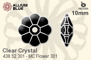 寶仕奧莎 機切Flower 301 手縫石 (438 52 301) 10mm - 透明白色 無水銀底