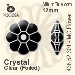 宝仕奥莎 机切Flower 301 手缝石 (438 52 301) 12mm - 透明白色 银箔底