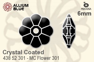 寶仕奧莎 機切Flower 301 手縫石 (438 52 301) 6mm - 白色（鍍膜） 無水銀底