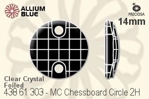 Preciosa プレシオサ MC マシーンカットChessboard Circle 2H ソーオンストーン (438 61 303) 14mm - クリスタル 裏面Dura™フォイル - ウインドウを閉じる
