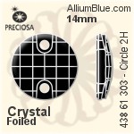 Preciosa MC Chessboard Circle 2H Sew-on Stone (438 61 303) 14mm - Color Unfoiled