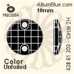 寶仕奧莎 機切棋盤圓形 2H 手縫石 (438 61 303) 14mm - 透明白色 DURA™耐用金屬箔底